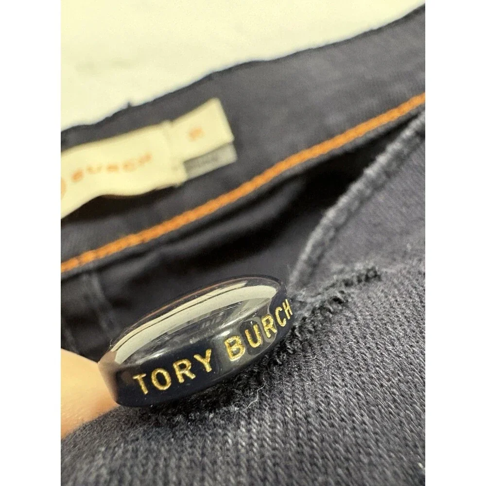 Tory Burch Navy Blue Stretch Pants Womens Size 31 Slim 5-Pocket Style 90001209